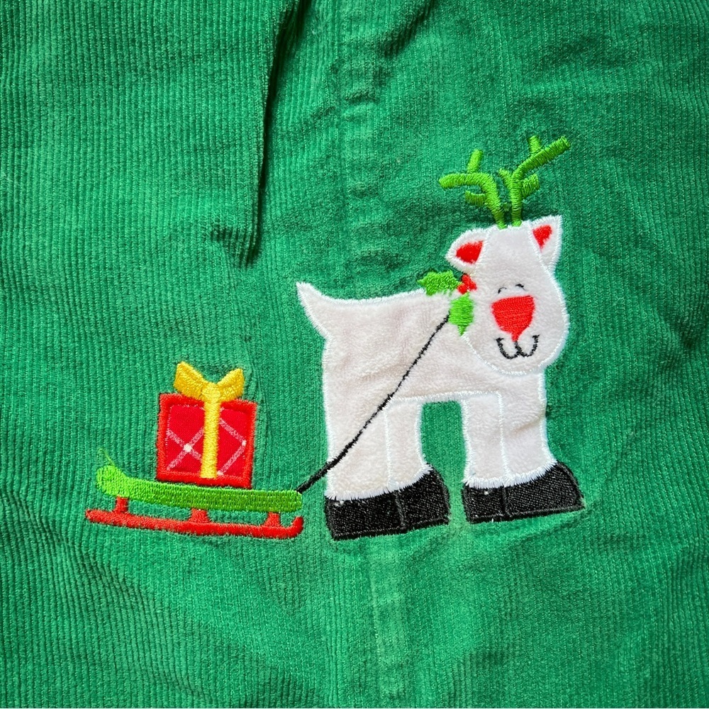 Robert Jackson Kids Green Corduroy Christmas Overalls 3T EUC holiday vintage - Picture 3 of 5